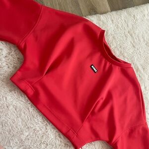 Red Cropped Sweatshirt